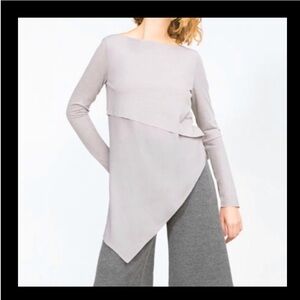 Zara asymmetrical long sleeve top.